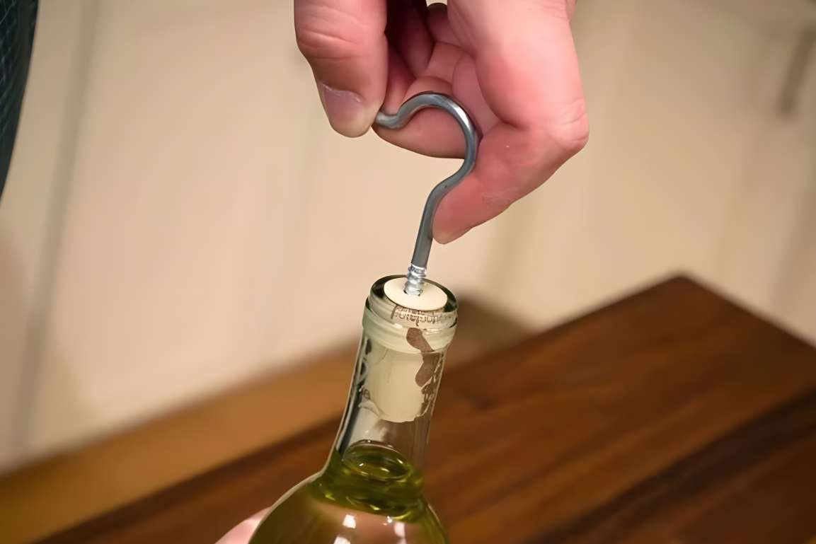 Use Screw Hooks open wine