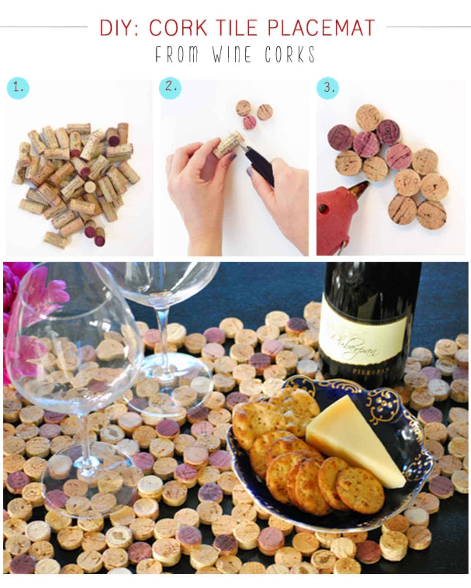 DIY Wine Cork Tile Placemat