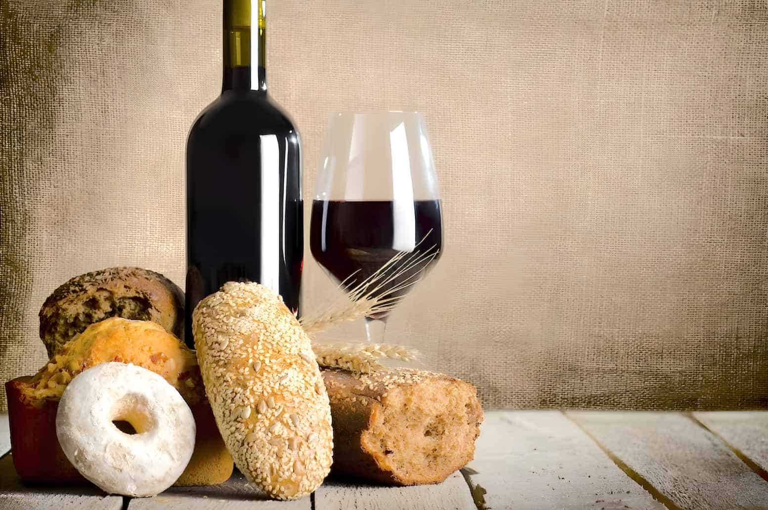 Bread with wine