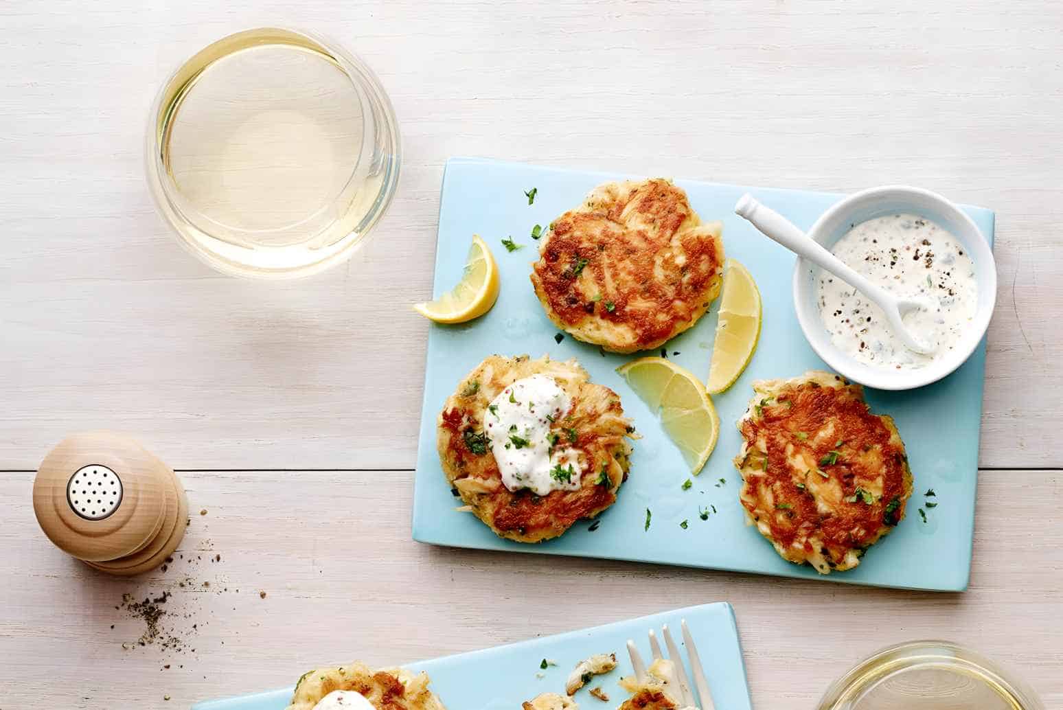 Crab Cakes with wine
