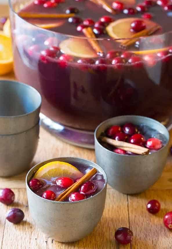Holiday Wine Punch Cocktails